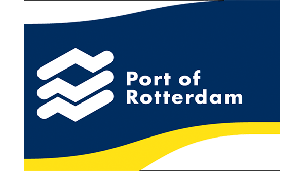 Logo Port of Rotterdam - in kleur op transparante achtergrond - 600 * 337 pixels 
